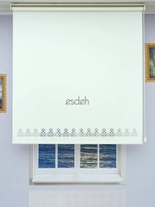 Ekru Lazer Stor Perde - Orta Kalın Kumaş