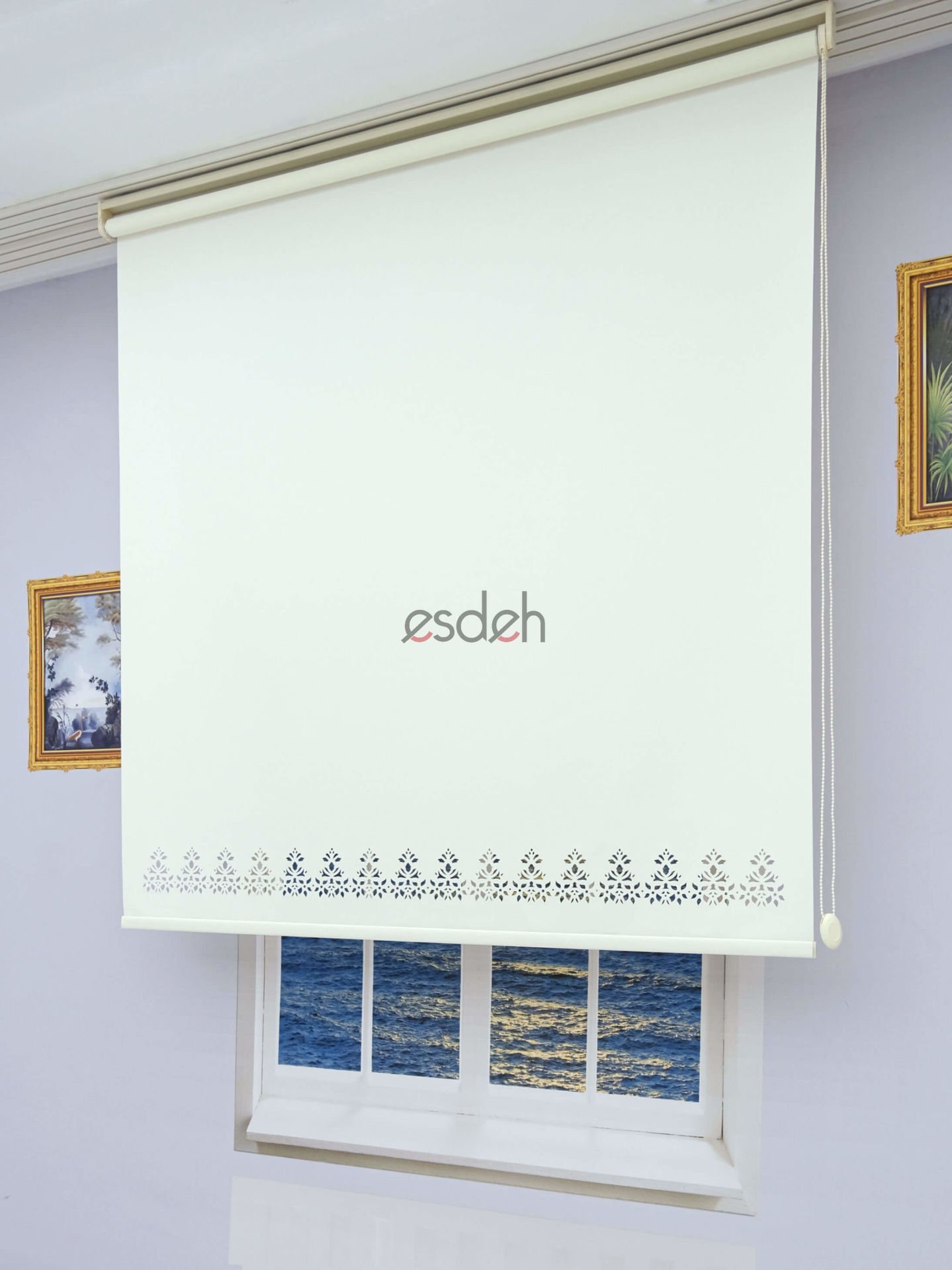 Ekru Lazer Stor Perde - Orta Kalın Kumaş