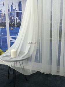 160x235  - Düz Spor Kruvaze Tül Perde Püsküllü - Tek kanat Sağ