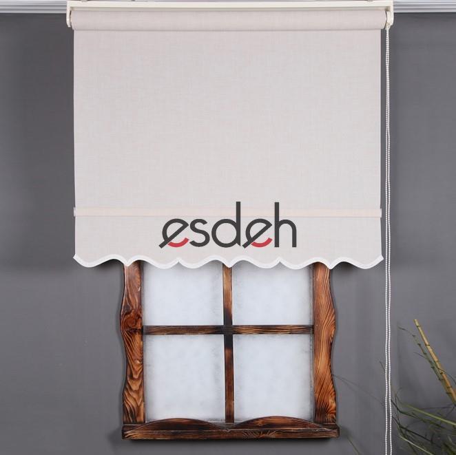 Krem Keten Stor Perde - Fantezi Kumaş - Etekli