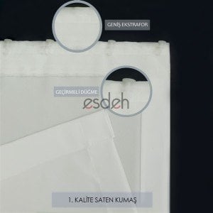 Krem Saten Güneşlik Perde