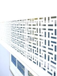 Beyaz Lazer Stor Perde - Labirent Desen - Ultra Kalın Kumaş