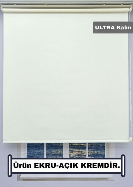Ekru Stor Perde - Ultra Kalın Kumaş