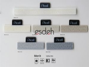 Krem Desenli Plicell Cam Balkon Perdesi - Ekonomik Model(Merit)