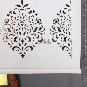 Ekru Lazer Stor Perde - Lale Desen - Orta Kalın Kumaş