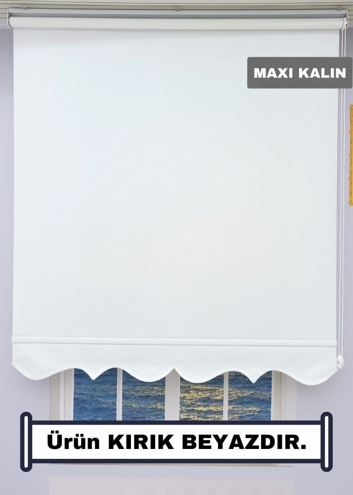 Kırık Beyaz  Stor Perde - Maxı Kalın Kumaş