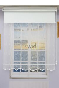 Dalgalı Spor Tül Stor Perde - Kırık Beyaz - Çift Mekanizmalı