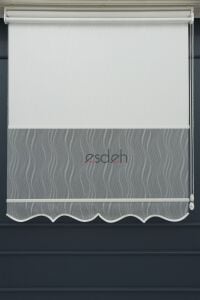 Dalgalı Spor Tül Stor Perde - Kırık Beyaz - Çift Mekanizmalı