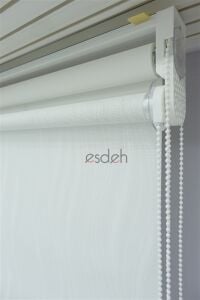 Dalgalı Spor Tül Stor Perde - Kırık Beyaz - Çift Mekanizmalı