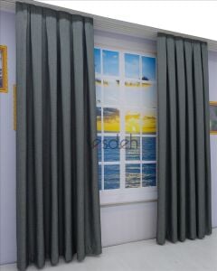 GRİ Pileli Fon Perde (80x250+260 cm) - ÇİFT KANAT GÖNDERİLİR - Spor Düz Modern Tasarım