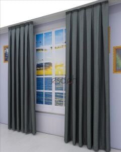 GRİ Pileli Fon Perde (80x250+260 cm) - ÇİFT KANAT GÖNDERİLİR - Spor Düz Modern Tasarım