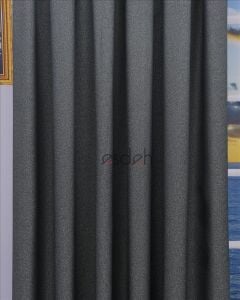 GRİ Pileli Fon Perde (80x250+260 cm) - ÇİFT KANAT GÖNDERİLİR - Spor Düz Modern Tasarım