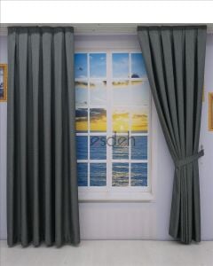 GRİ Pileli Fon Perde (80x250+260 cm) - ÇİFT KANAT GÖNDERİLİR - Spor Düz Modern Tasarım