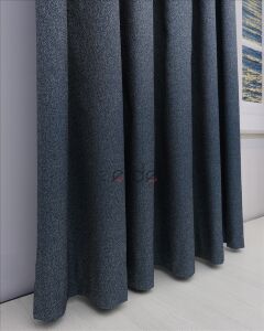 LACİVERT/MAVİ Pileli Fon Perde (80x250+260 cm) - ÇİFT KANAT GÖNDERİLİR - Spor Düz Modern Tasarım