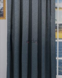 LACİVERT/MAVİ Pileli Fon Perde (80x250+260 cm) - ÇİFT KANAT GÖNDERİLİR - Spor Düz Modern Tasarım