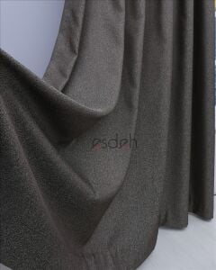 VİZON/KAHVE Pileli Fon Perde (80x250+260 cm) - ÇİFT KANAT GÖNDERİLİR - Spor Düz Modern Tasarım