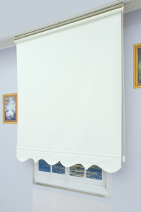 Ekru Stor Perde - Ultra Kalın Kumaş - Etekli