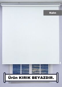 Kırık Beyaz Stor Perde - Düz/Eteksiz - Mat Kalın Kumaş