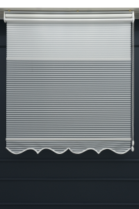 Çift Mekanizmalı Jaluzi Görünümlü TÜL+STOR Güneşlik Perde – Çiftli Sistem - 2 Perde TEK ÜRÜN!