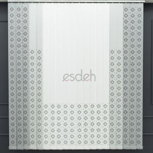 Gri/Açık Gri/Ekru Dikey Stor Perde - İşyeri Ofis Perdesi - Lazer Desenli