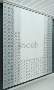 Gri/Açık Gri/Ekru Dikey Stor Perde - İşyeri Ofis Perdesi - Lazer Desenli