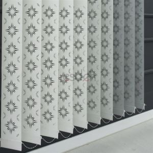 Gri/Açık Gri/Ekru Dikey Stor Perde - İşyeri Ofis Perdesi - Lazer Desenli