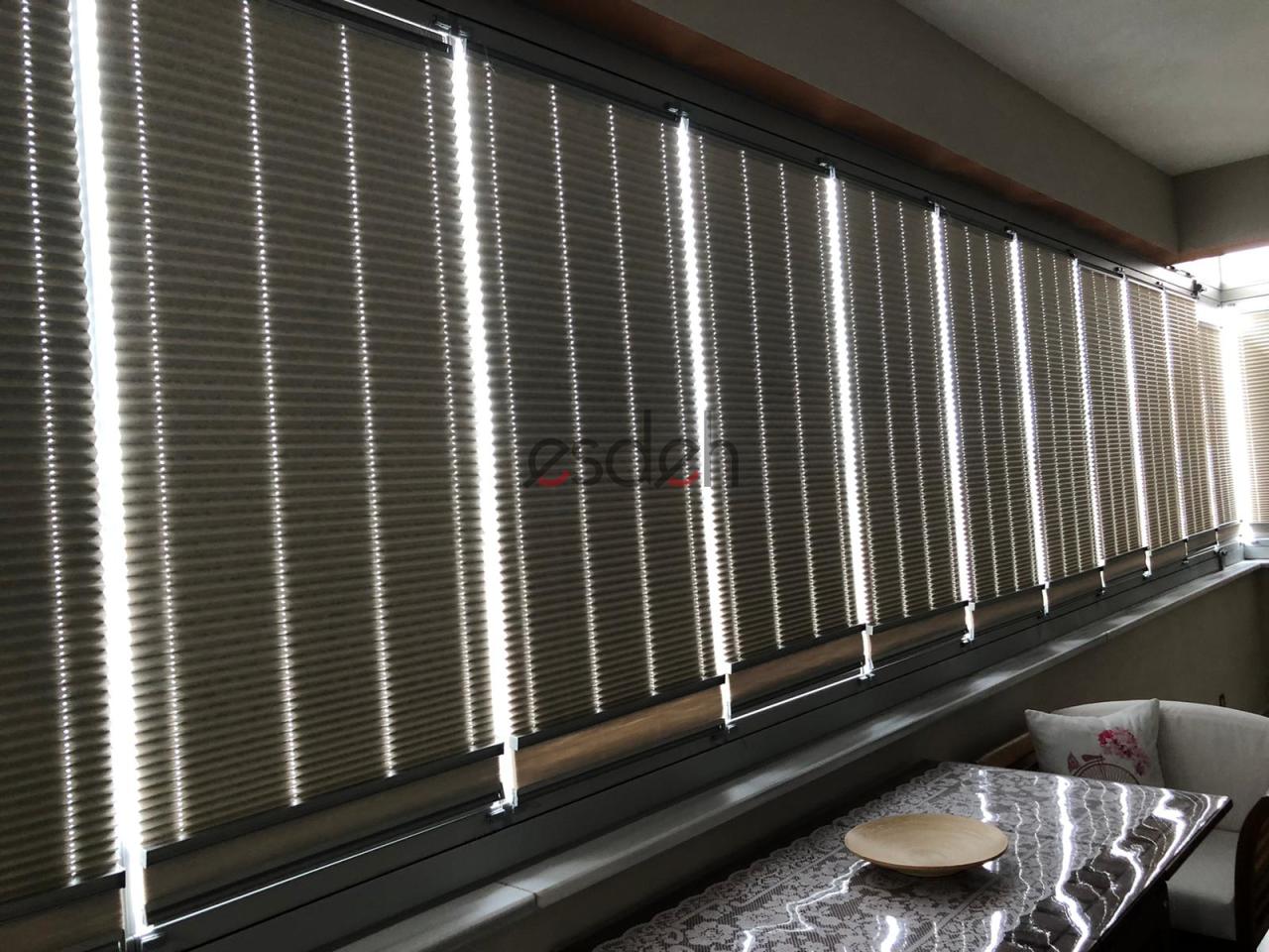 Gri Karartma Plicell Cam Balkon Perdesi -Karartma Serisi(Lucidum)