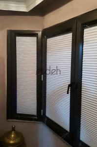 Beyaz Simli Plicell Cam Balkon Perdesi - Bright Serisi