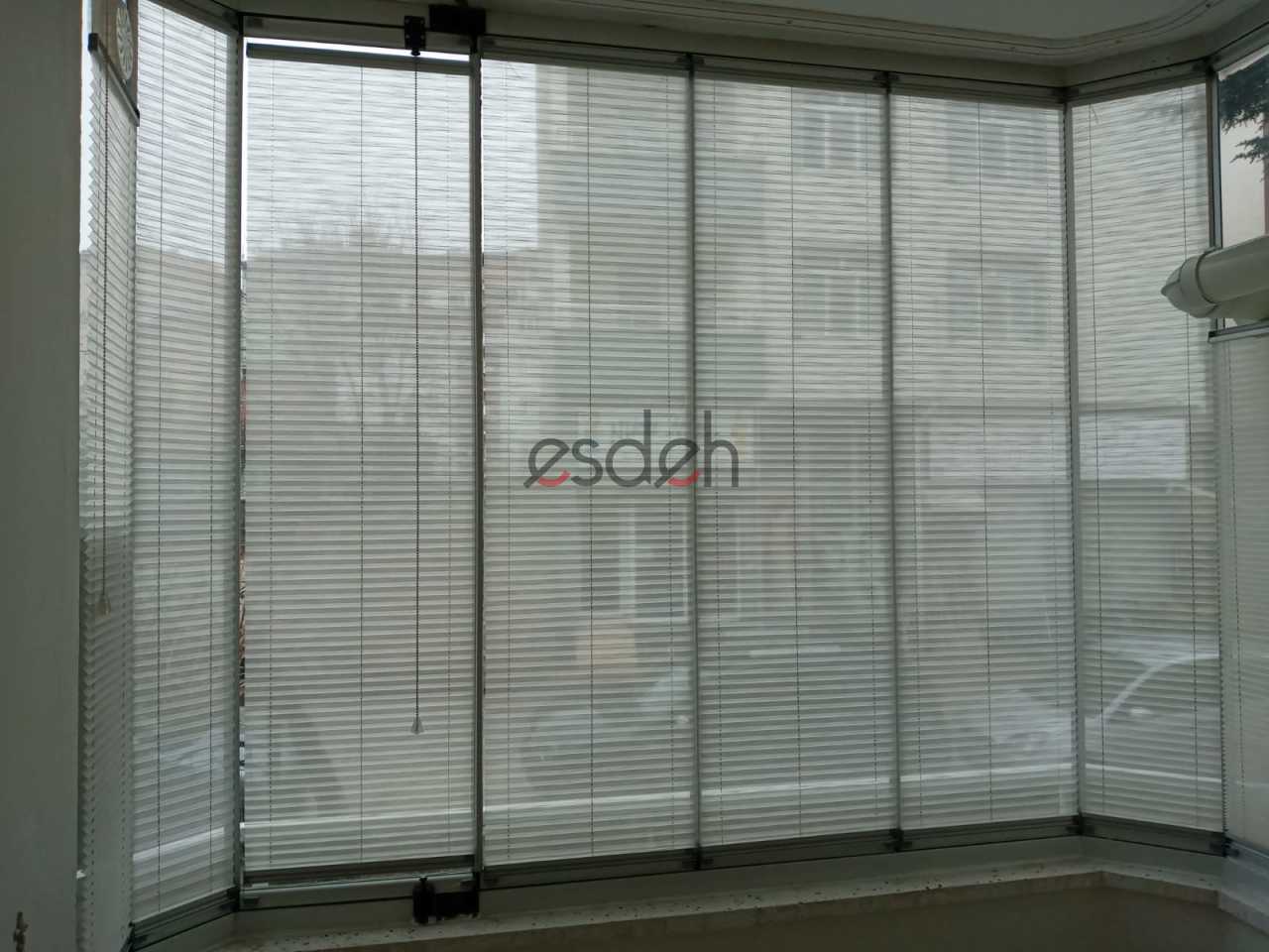 Krem Tül Plicell Cam Balkon Perdesi - Wındy Serisi