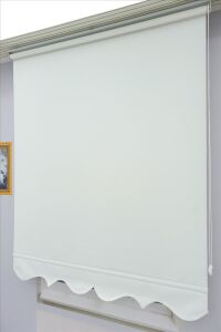 Beyaz Stor Perde - Ekonomik Model - Etekli