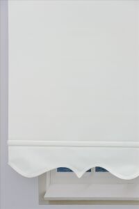 Beyaz Stor Perde - Ekonomik Model - Etekli