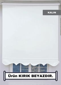 Beyaz Stor Perde - Ekonomik Model - Etekli