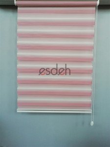 Renkli Piliseli Zebra Perde - Pembe