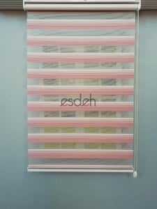 Renkli Piliseli Zebra Perde - Pembe