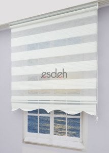 Geniş Piliseli Zebra Perde - Beyaz - Etek Dilimli