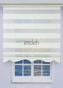 Geniş Piliseli Zebra Perde - Ekru