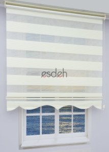 Geniş Piliseli Zebra Perde - Ekru