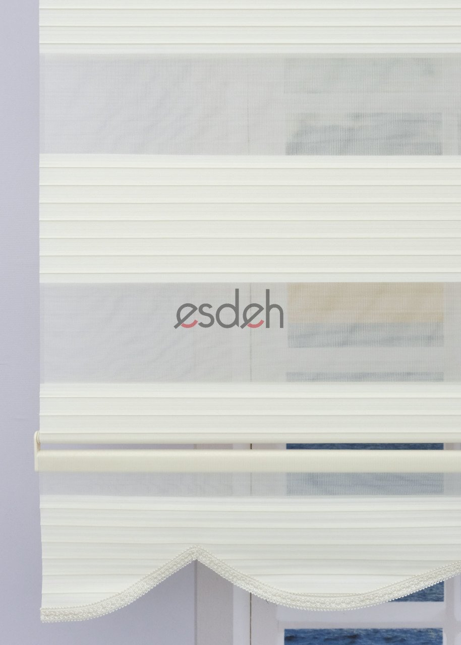 Geniş Piliseli Zebra Perde - Ekru