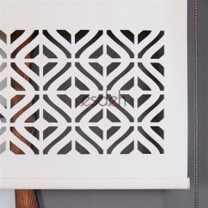 Ekru Lazer Stor Perde - Baklava Desen - Orta Kalın Kumaş