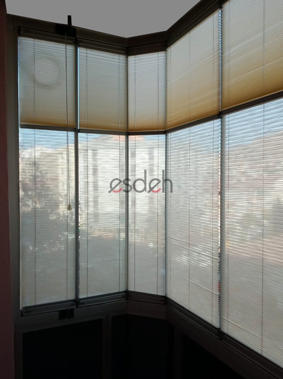 Çiftli Sistem Plicell Cam Balkon Perdesi - Lattice01/Parrot03