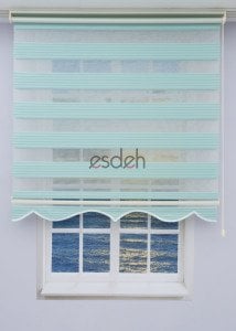 Mint Yeşili Zebra Perde - Geniş Pliseli Model