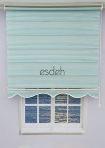 Mint Yeşili Zebra Perde - Geniş Pliseli Model