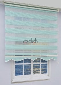 Mint Yeşili Zebra Perde - Geniş Pliseli Model