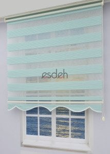 Mint Yeşili Zebra Perde - Geniş Pliseli Model