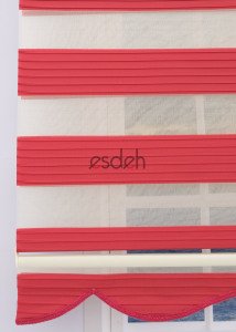 Kırmızı Zebra Perde - Geniş Pliseli Model