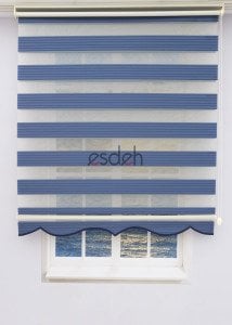 Lacivert Zebra Perde - Geniş Pliseli Model