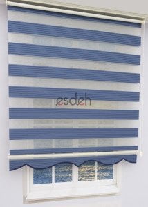 Lacivert Zebra Perde - Geniş Pliseli Model