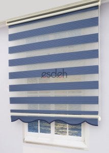 Lacivert Zebra Perde - Geniş Pliseli Model