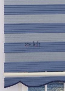 Lacivert Zebra Perde - Geniş Pliseli Model