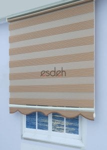 Kahverengi Zebra Perde - Geniş Pliseli Model